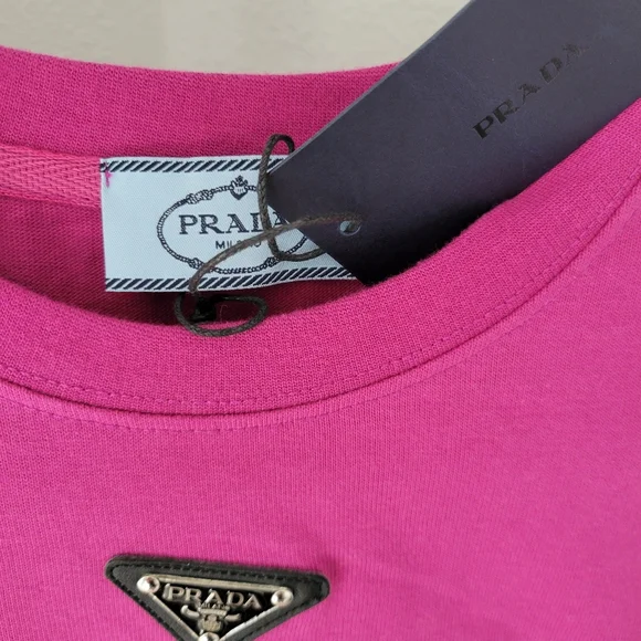 Prada Label Fuschia Pink Women's/ Unisex T Shirt - Picture 2 of 12